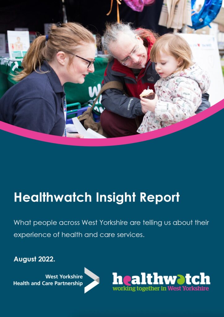 Image of the West Yorkshire Healthwatch Insight Report Cover