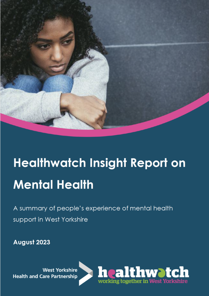 Image of the healthwatch insight report on mental health cover.