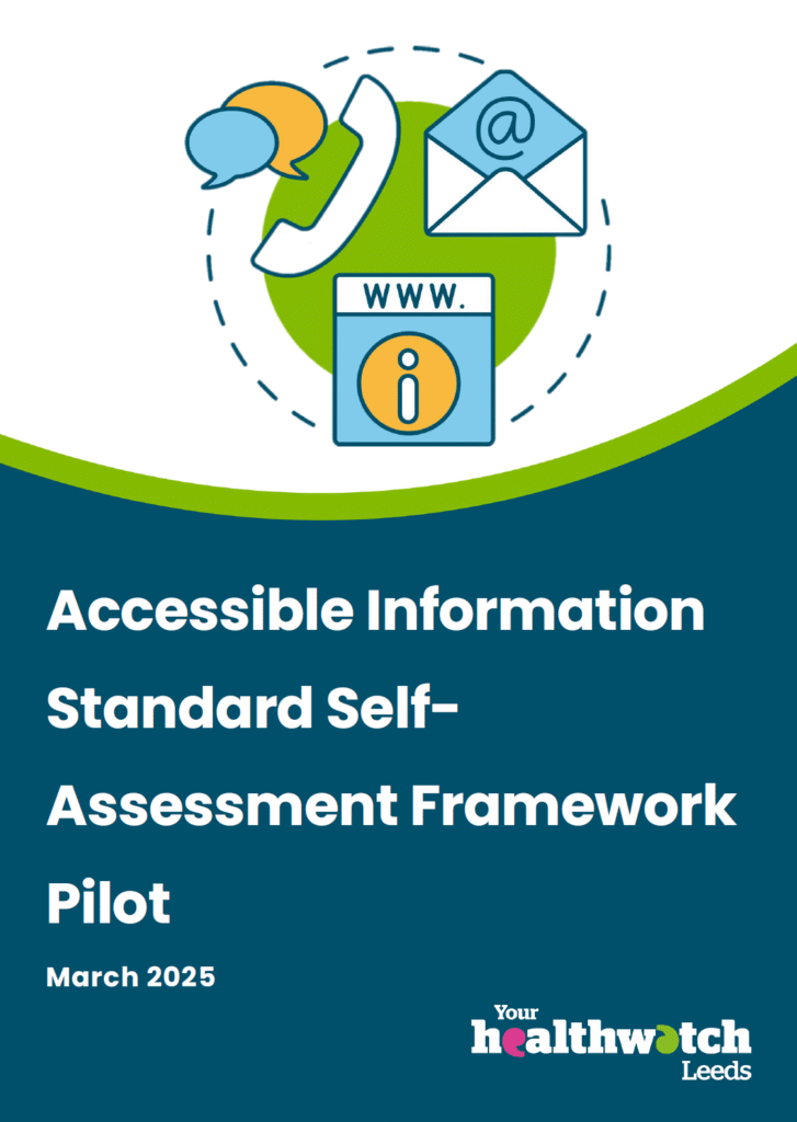 The accessible Information Standard Self Assessment Framework Pilot report cover.